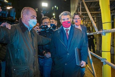 16032021 Avales Fc Barcelona,￼Salida de la reunión de Joan Laporta con sus directivos en el despacho de este en la ￼ avenida Diagonal,469 de Barcelona