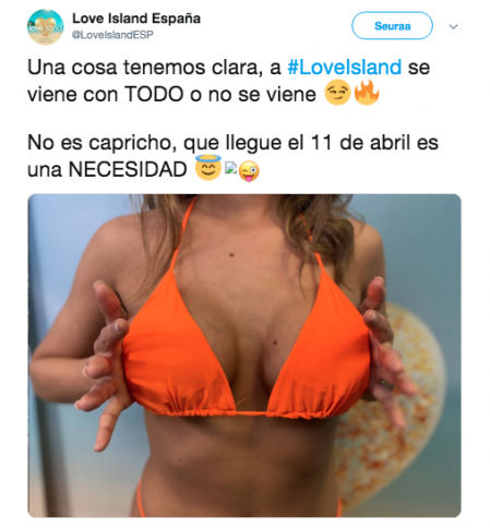 El polémico tuit de 'Love island' borrado de Twitter