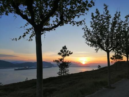 Panorámica del atardecer en Vizcaya.