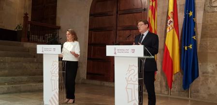 Teresa Ribera junto a Ximo Puig en rueda de prensa