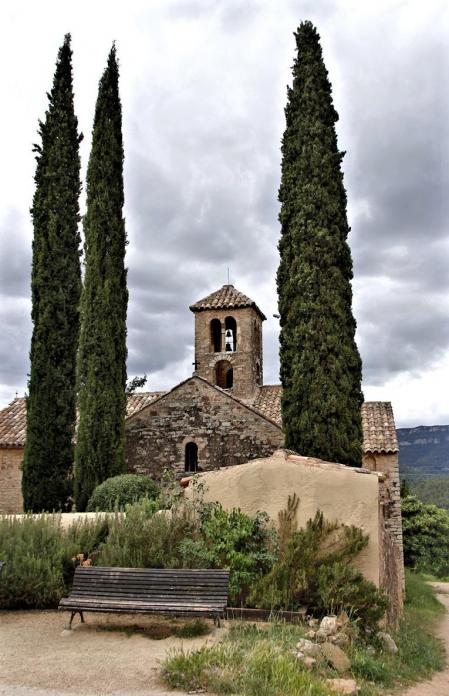 Retrato de de la iglesia de Sant Sebastià de Montmajor.
