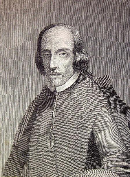 Ilustración que retrata a Calderón de la Barca.