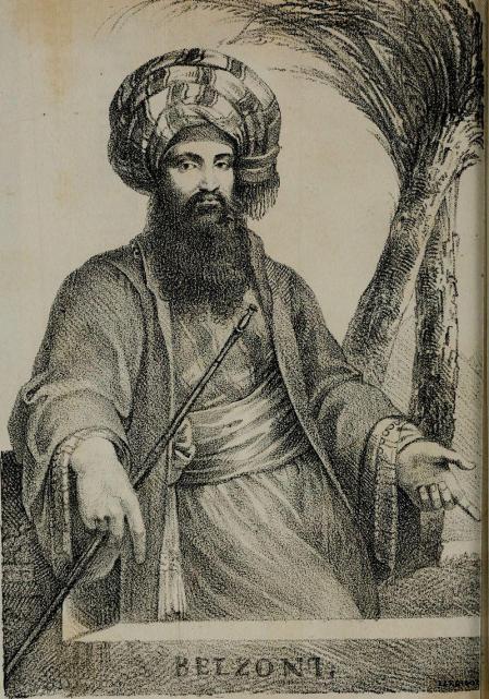 Giovanni Battista Belzoni, en una ilustración de 1821.