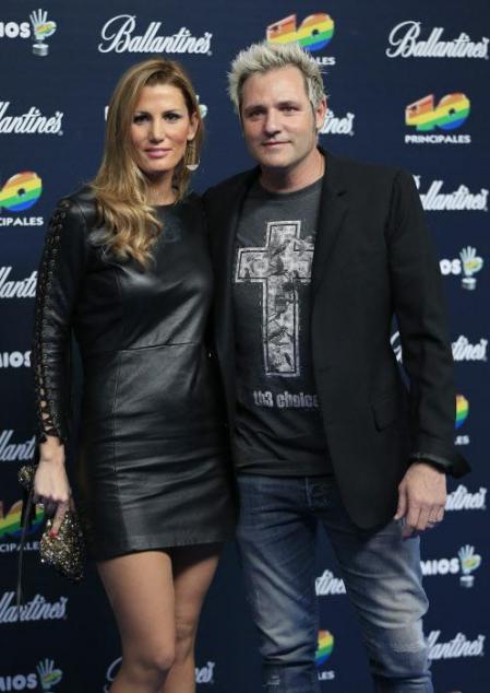 Former Soccerplayer Santiago Cañizares and wife Mayte Garcia during the photocall of the 40 Principales Music Awards in Madrid, on Friday, 12nd December 2014