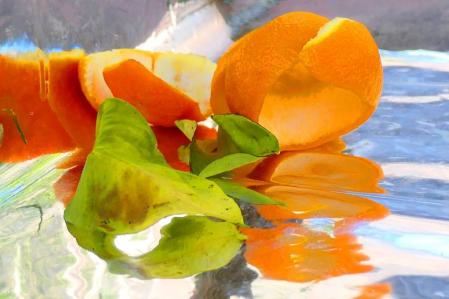 Cáscaras de naranja.