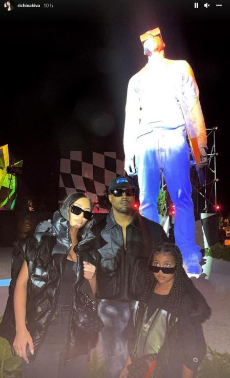 Kim, Kanye y North West acudieron juntos a despedir a su gran amigo.