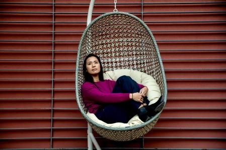 Xuan Lan, en un rincón de su estudio