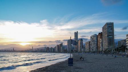 La playa de Levante, en Benidorm.