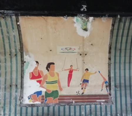 Imagen de los JJOO de Barcelona destapada en las obras de la L4.