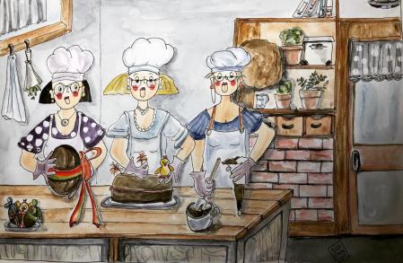 Las Tietes haciendo la mona.