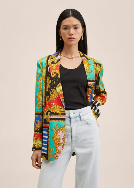 Americana estampada de la colección de fiesta de Mango