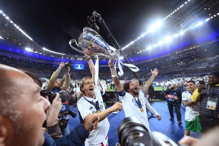 Modric y Marcelona con la Champions