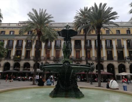 La plaza Reial de Barcelona.