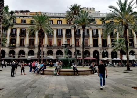 La plaza Reial de Barcelona.