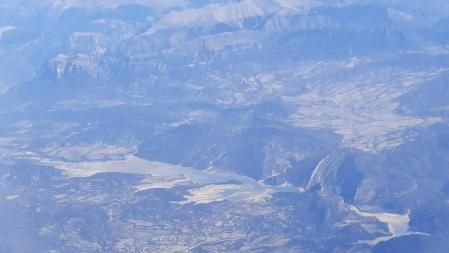 Sequía en los pantanos a vista de pájaro.