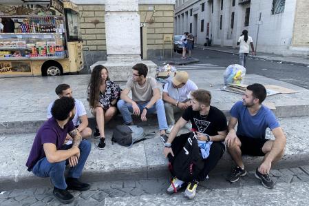 Estudiantes en Roma&nbsp;