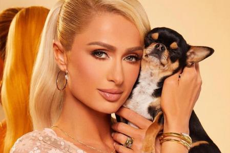 Paris Hilton junto a su perrita