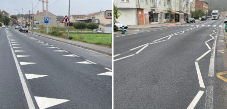 Los 'dientes de dragón' y las 'líneas de borde quebradas' son marcas viales cuyo objetivo es que el conductor reduzca la velocidad por acercarse a una travesía o paso de peatones
