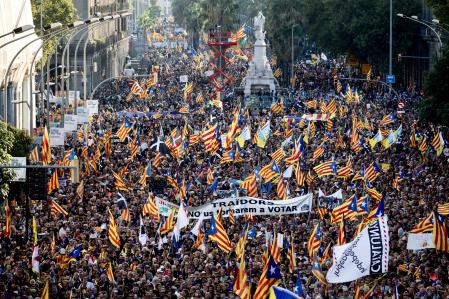 Manifestación de la Diada, donde el manifiesto fue crítico con el Govern