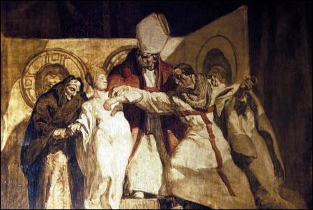 Pacto entre el emperador de Bizancio y los almogávares. Mural de Josep M. Sert de 1929 ubicado en el Salón de Crónicas del Ayuntamiento de Barcelona.