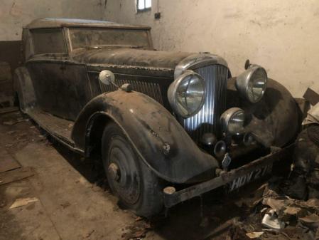 Estado del Derby Bentley tras permanecer más de 50 años en un cobertizo&nbsp;
