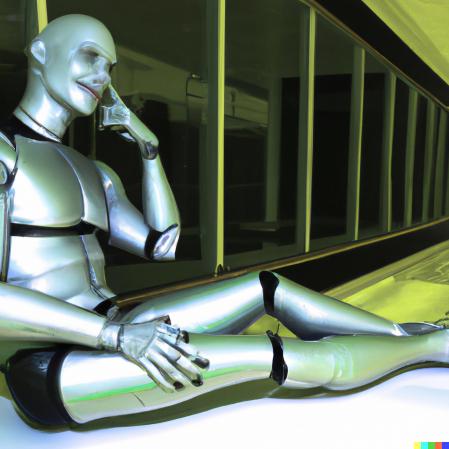 Representación de ChatGPT como un androide hecha por la IA Dall-E de OpenAI