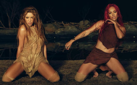 Shakira y Karol G en la imagen promocional de su nueva canción.