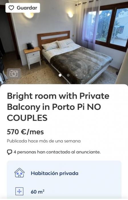 Otra habitación de alquiler en un piso compartido por 570 euros.