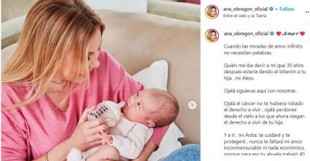 El primer post de Ana Obregón en Instagram.