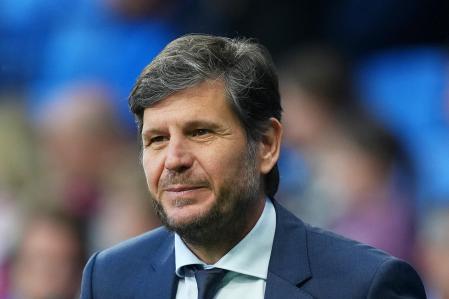 Mateu Alemany, director de fútbol del Barcelona, el domingo pasado en el RCDE Stadium antes del derbi contra el Espanyol