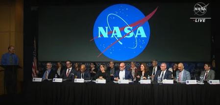 Imagen de la sesión que la NASA ha dedicado a los ovnis con un grupo de expertos