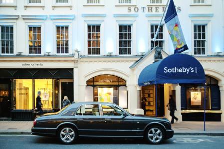 London, England - February 7, 2011: Sotheby's is the world's fourth oldest auction house. It is located in New Bond Street in Mayfair district.  It offers objects and works of art from all over the world.