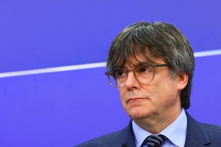 Catalan MEPs Antoni Comin, Clara Ponsati (not pictured) and Carles Puigdemont hold a joint press conference regarding their immunity at the European Parliament, in Brussels, Belgium July 5, 2023. REUTERS/Yves Herman