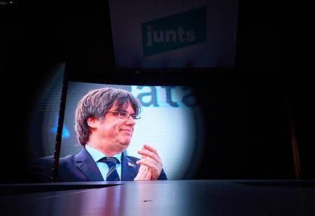 Carles Puigdemont en el congreso de Junts en Argelers