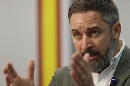 El presidente de Vox, Santiago Abascal, durante una entrevista con la Agencia EFE
