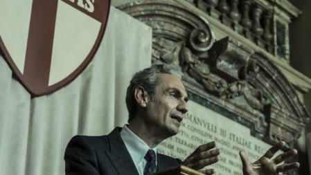 El actor Fabrizio Giufini, en el papel de Aldo Moro