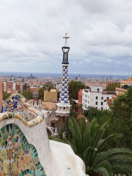 Barcelona, vista desde la Plaza de la Natura del Park Güell.