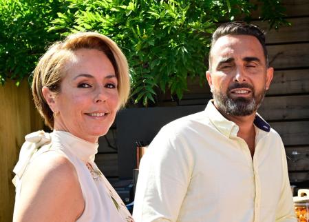 Rocio Carrasco and Fidel Albial during single premiere 