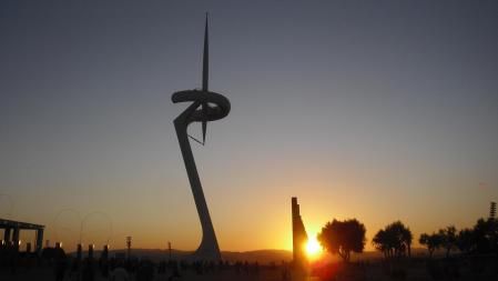Puesta de sol en Montjuïc.