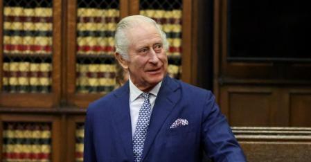King Charles III visits the Royal Courts of Justice in central London to celebrate the work of His Majesty's Courts and Tribunals Service with staff and volunteers at the Royal Courts of Justice.