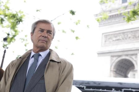 Vincent Bollore, CEO of Bollore, the transport and international logistics group, attends the RATP inauguration of the first 100% electric bus line on May 30, 2016 in Paris, France. The line 341 of the new 100% electric Bluebus RATP, made by the Bollore Group, connects the Porte de Clignancourt to Charles de Gaulle-Etoile.