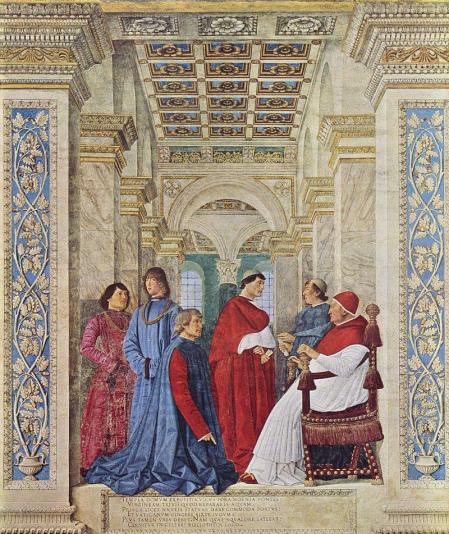 El papa Sixto IV nombra al prefecto de la Biblioteca Vaticana (1477).