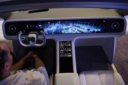 A TCL CSOT Intelligent Cockpit automotive display at the 2024 CES event in Las Vegas, Nevada, US, on Wednesday, Jan. 10, 2024. The event typically doubles as a preview of how tech giants and startups will market their wares in the coming year and if early announcements are any indication, AI-branded products will become the new 