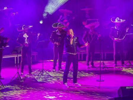 Singer Bertin Osborne and presenter Pablo Motos on tv show '' El Hormiguero'' in Madrid on Tuesday 20 December 2023.