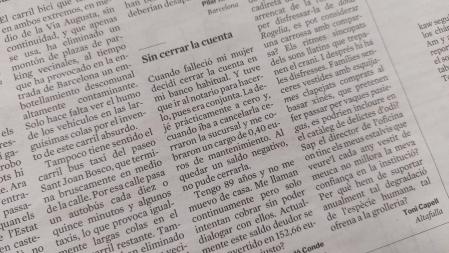 Carta al director de Antonio Sedó Conde, de Barcelona