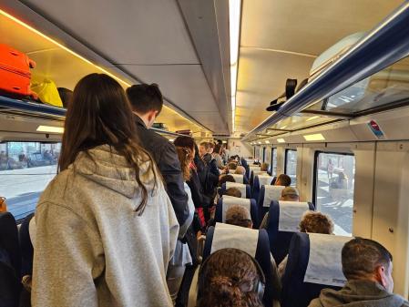 Un tren de tres vagones esta semana en la estación de Tarragona