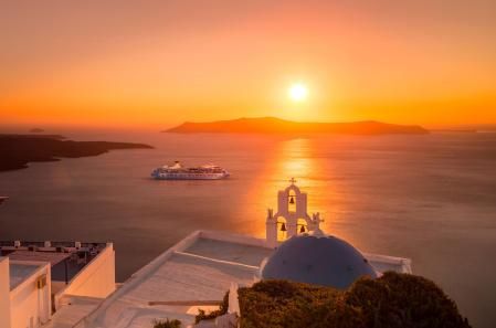 Puesta de sol desde Santorini