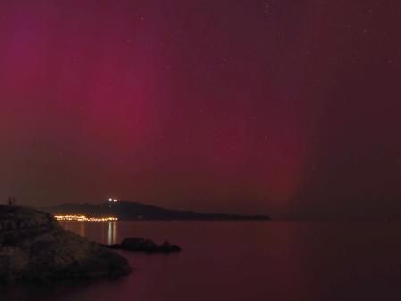 La aurora boreal desde L'Escala.
