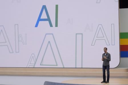 El CEO de google,Sundar Pichai, durante el evento de Google I/O