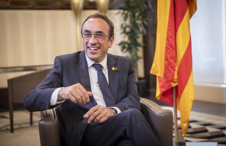 Josep Rull, justo antes de ser entrevistado